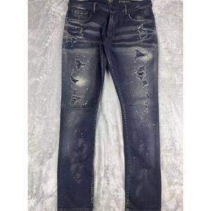 PRPS  Jeans Men's 36  Stretch Denim Splatter Distressed Rock Goth‎ Blue